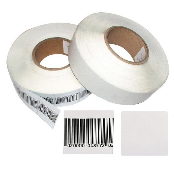 Etiqueta RF 8,2 MHz 4x4cm Color Blanca, Rollo de 1000 unidades